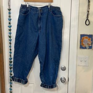L.L. Bean medium wash lined plus size denim